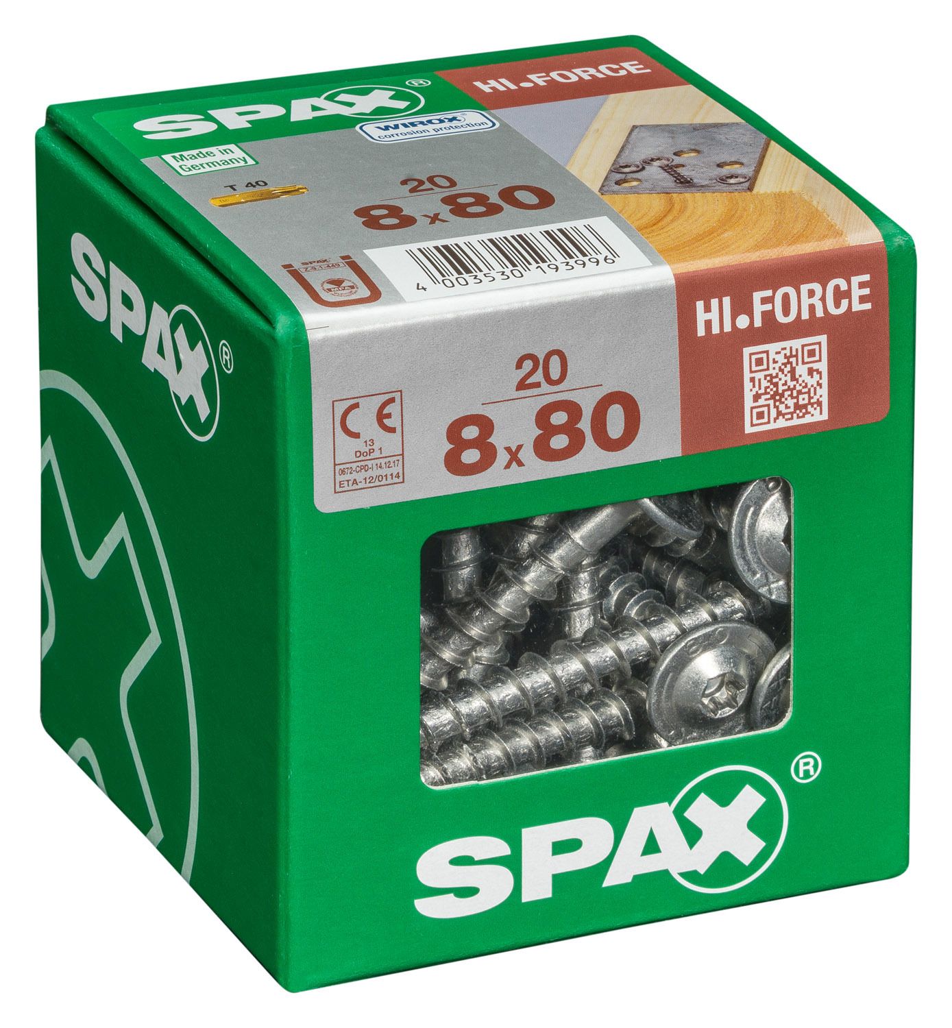 SPAX HI.FORCE T-STAR PLUS T40 WIROX XL 20 UD.