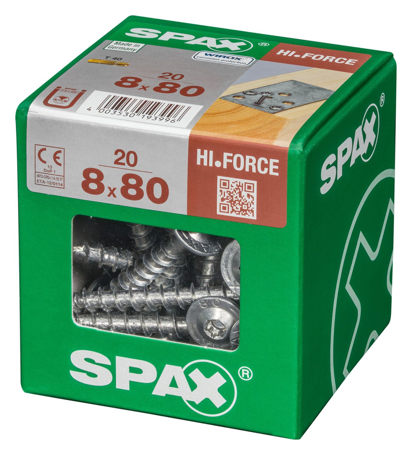 SPAX HI.FORCE T-STAR PLUS T40 WIROX XL 20 UD.