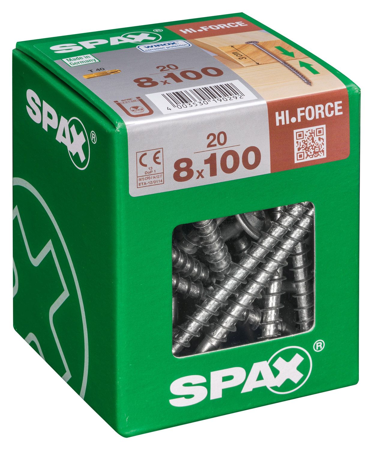 SPAX HI.FORCE T-STAR PLUS T40 WIROX XL 20 UD.