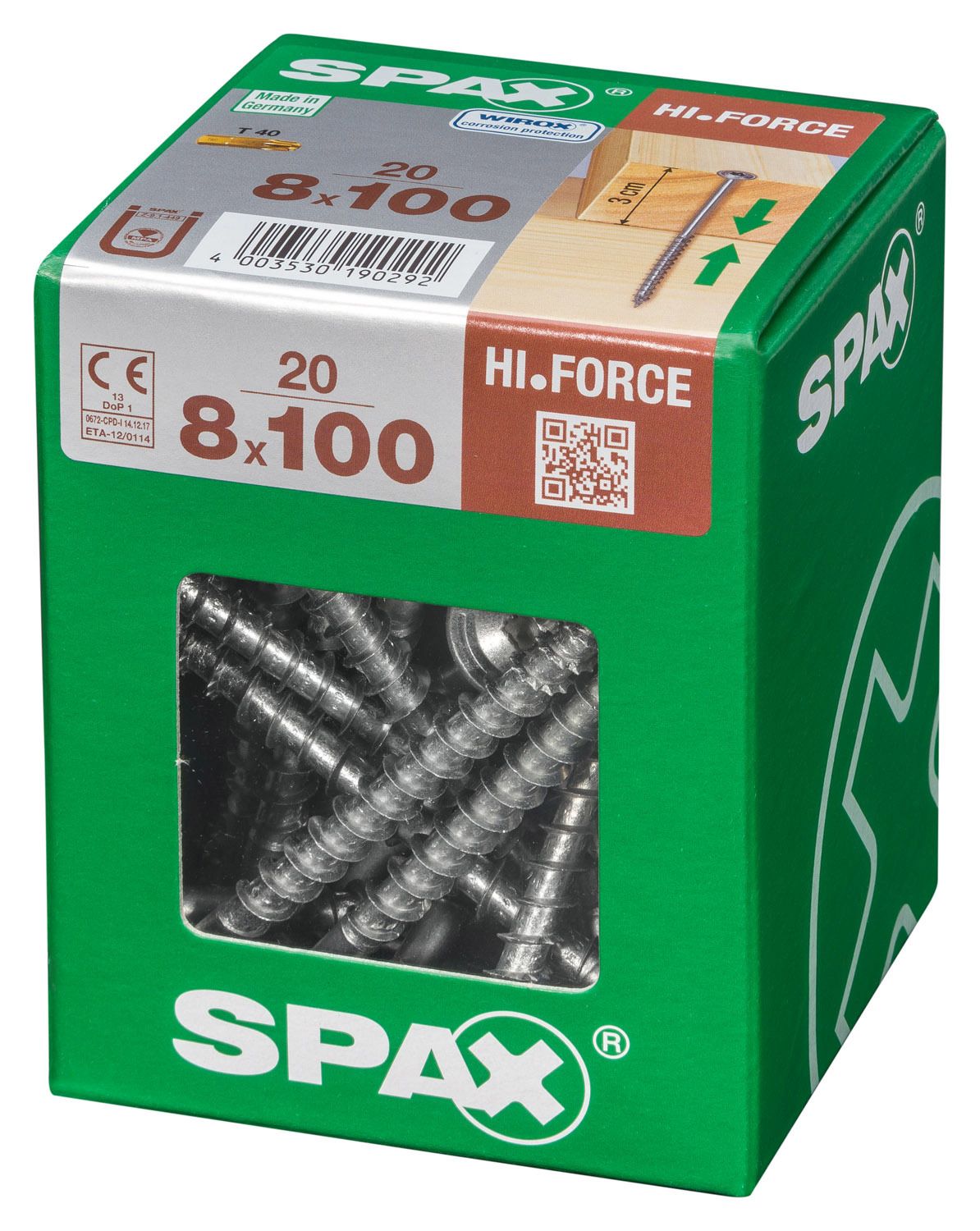 SPAX HI.FORCE T-STAR PLUS T40 WIROX XL 20 UD.