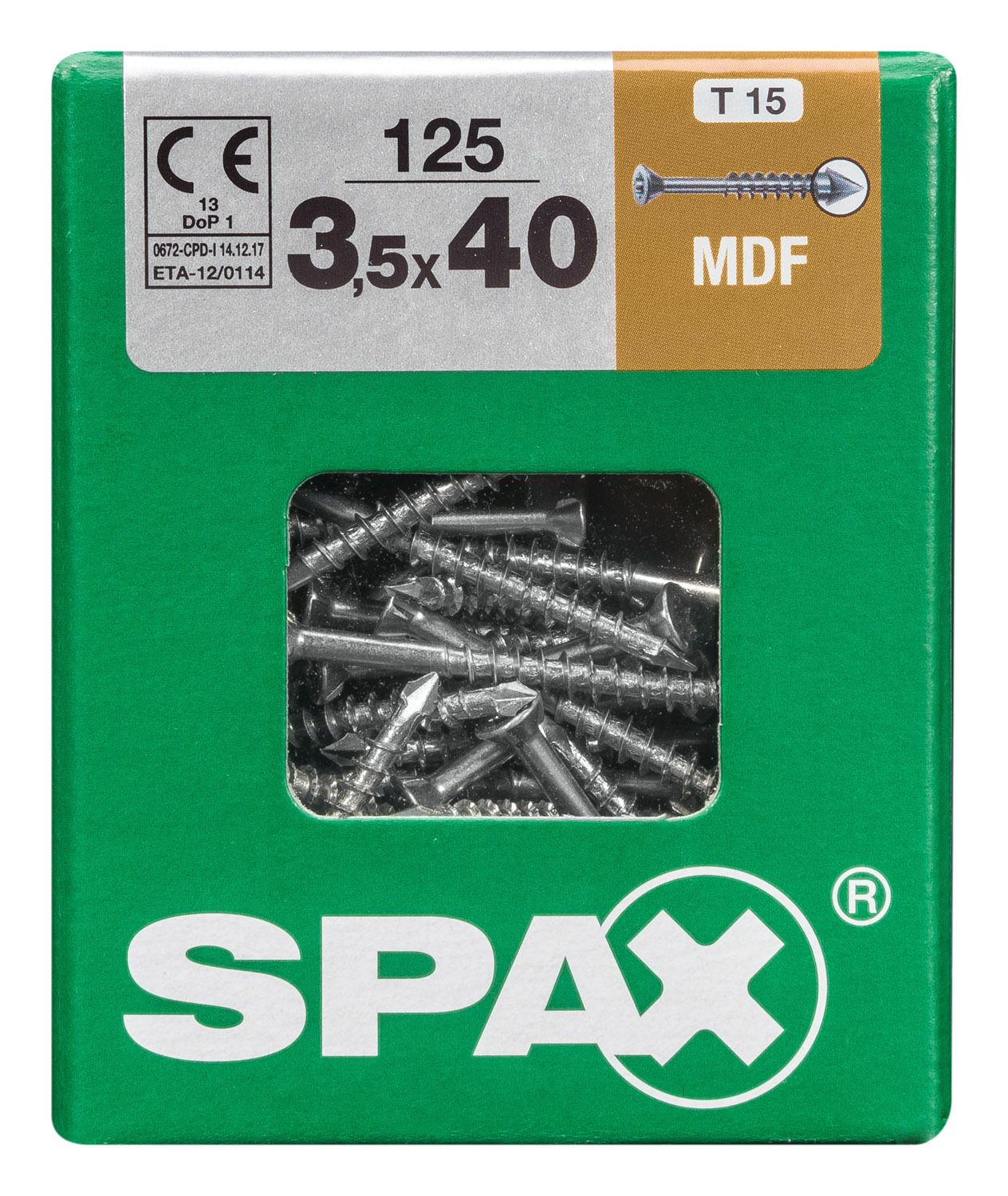 SPAX MDF T-STAR PLUS T15 WIROX L 125 UD.