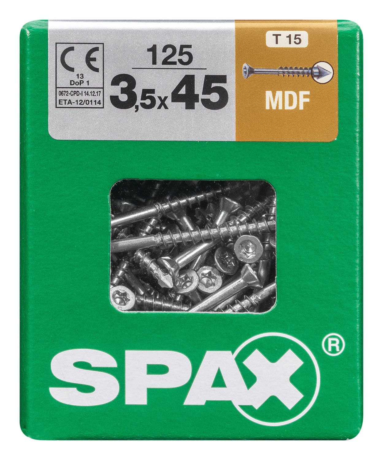 SPAX MDF T-STAR PLUS T15 WIROX L 125 UD.