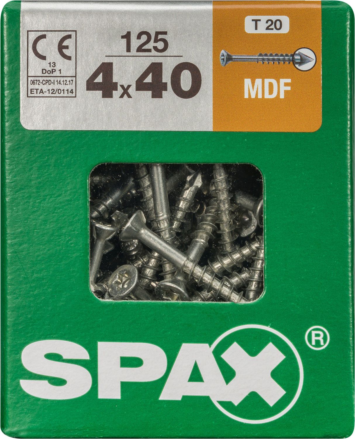SPAX MDF T-STAR PLUS T20 WIROX L 125 UD.