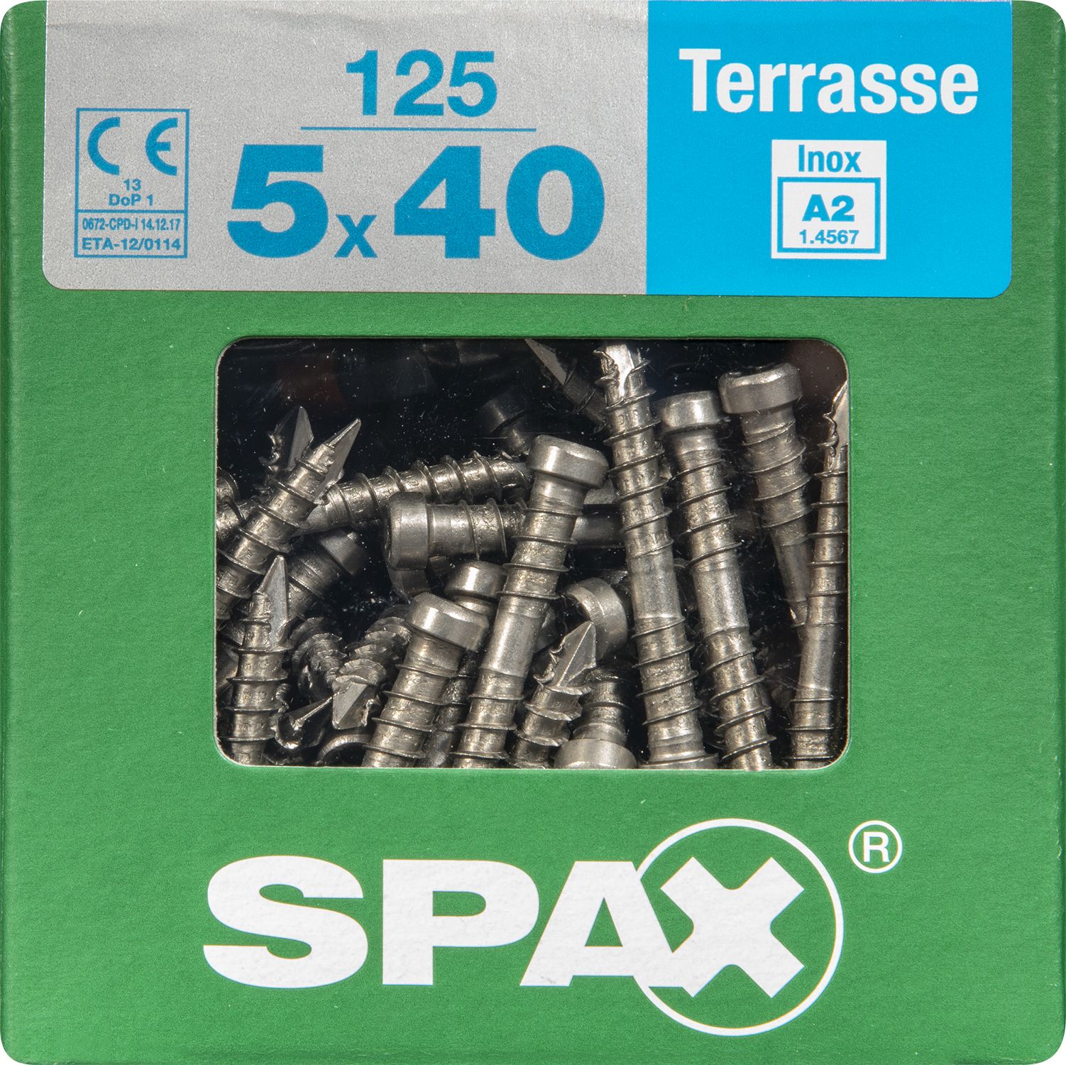 TERRAZA SPAX T-STAR PLUS T25 A2 INOXIDABLE XXL 125 UD.