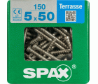 TERRAZA SPAX T-STAR PLUS T25 A2 INOXIDABLE XXL 150 UD.