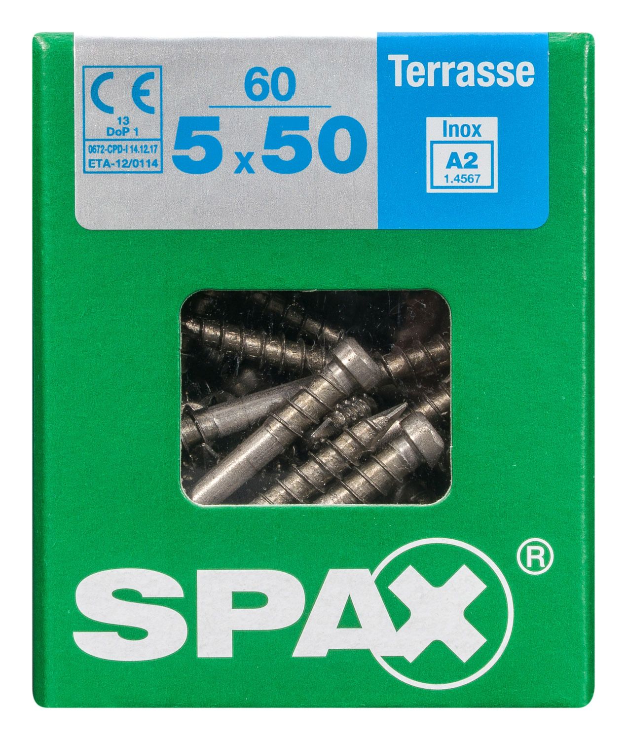 TERRAZA SPAX T-STAR PLUS T25 A2 INOXIDABLE XXL 60 UD.