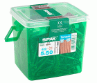 TERRAZA SPAX T-STAR PLUS T25 A2 INOXIDABLE CAJA DE PLÁSTICO CON ASA M 400 UD. INCL. BROCA PROGRESIVA