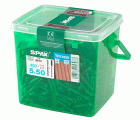 TERRAZA SPAX T-STAR PLUS T25 A2 INOXIDABLE CAJA DE PLÁSTICO CON ASA M 400 UD. INCL. BROCA PROGRESIVA