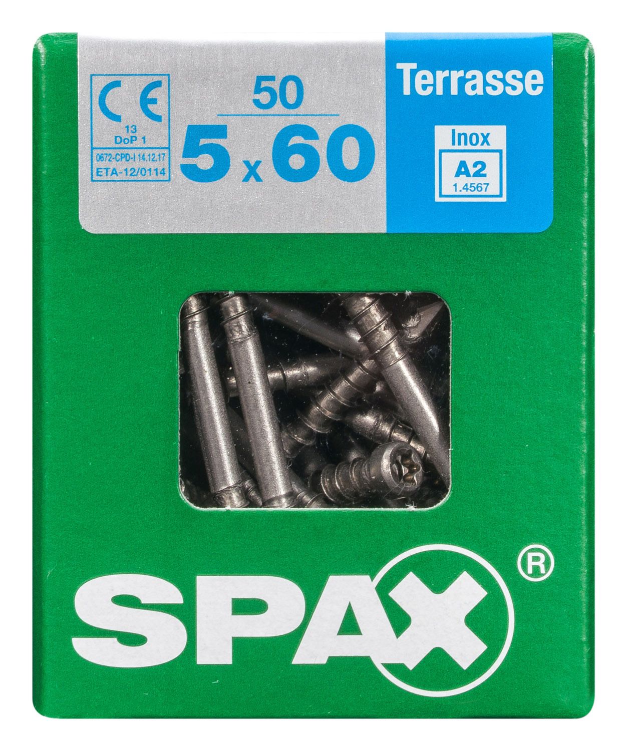 TERRAZA SPAX T-STAR PLUS T25 A2 INOXIDABLE L 50 UD.