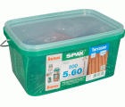 TERRAZA SPAX T-STAR PLUS T25 A2 INOXIDABLE CONJUNTO DE BONIFICACIONES CAJA DE PLÁSTICO CON ASA L 500 UD.