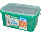 TERRAZA SPAX T-STAR PLUS T25 A2 INOXIDABLE CONJUNTO DE BONIFICACIONES CAJA DE PLÁSTICO CON ASA L 500 UD.