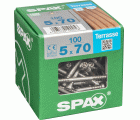TERRAZA SPAX T-STAR PLUS T25 A2 INOXIDABLE XXL 100 UD.
