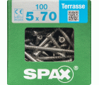 TERRAZA SPAX T-STAR PLUS T25 A2 INOXIDABLE XXL 100 UD.