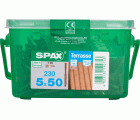 TERRAZA SPAX T-STAR PLUS T25 A2 INOXIDABLE ACABADO BRONCE CAJA DE PLÁSTICO CON ASA S 230 UD.