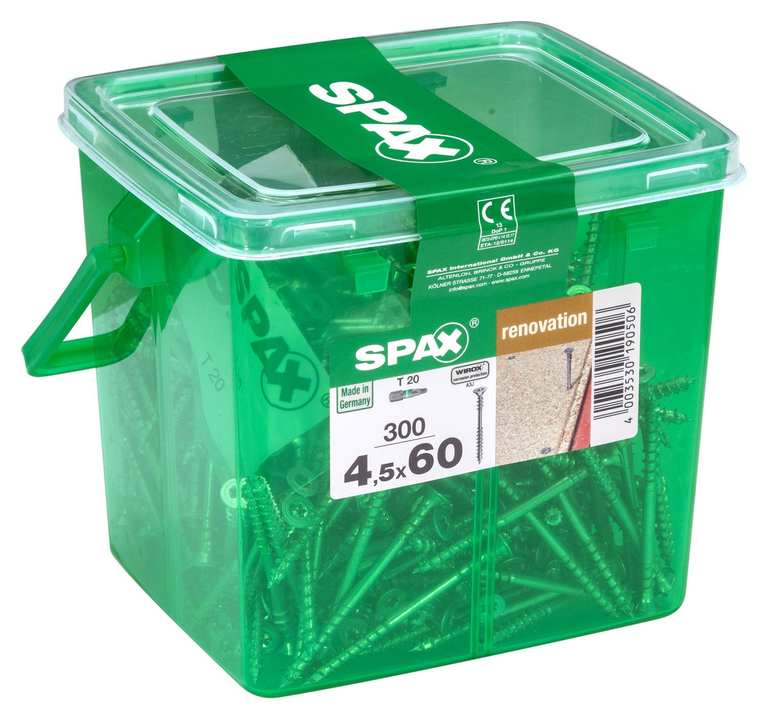FIJACIÓN SPAX T-STAR PLUS T20 WIROX CAJA DE PLÁSTICO CON ASA M 300 UD.