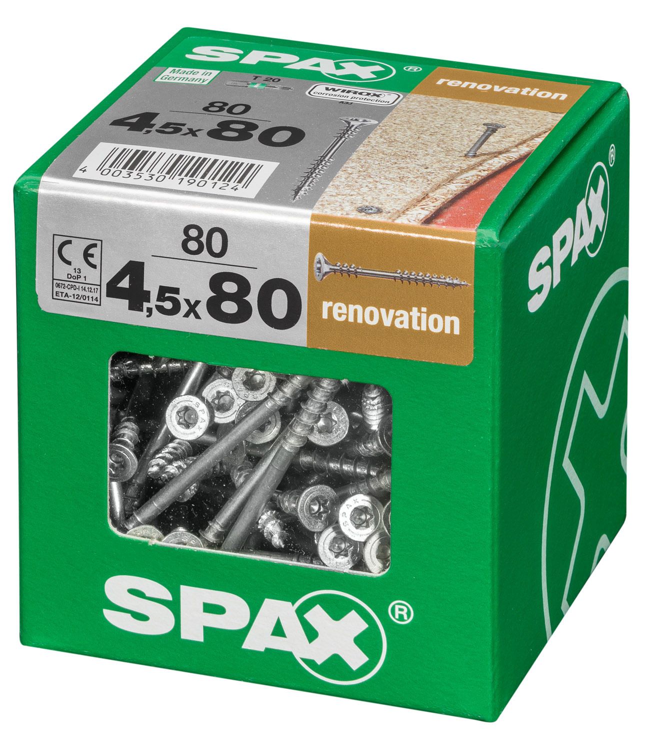 FIJACIÓN SPAX T-STAR PLUS T20 WIROX XXL 80 UD.