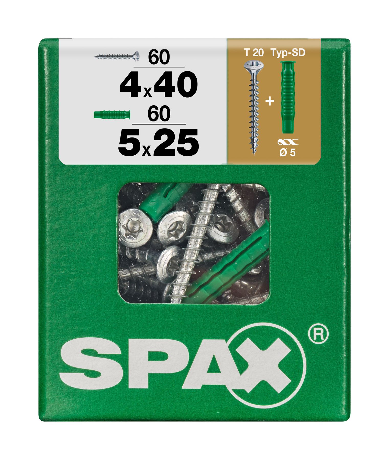 CABEZA GOTA DE SEBO SPAX T-STAR PLUS T20 WIROX L 60 +60 UD.