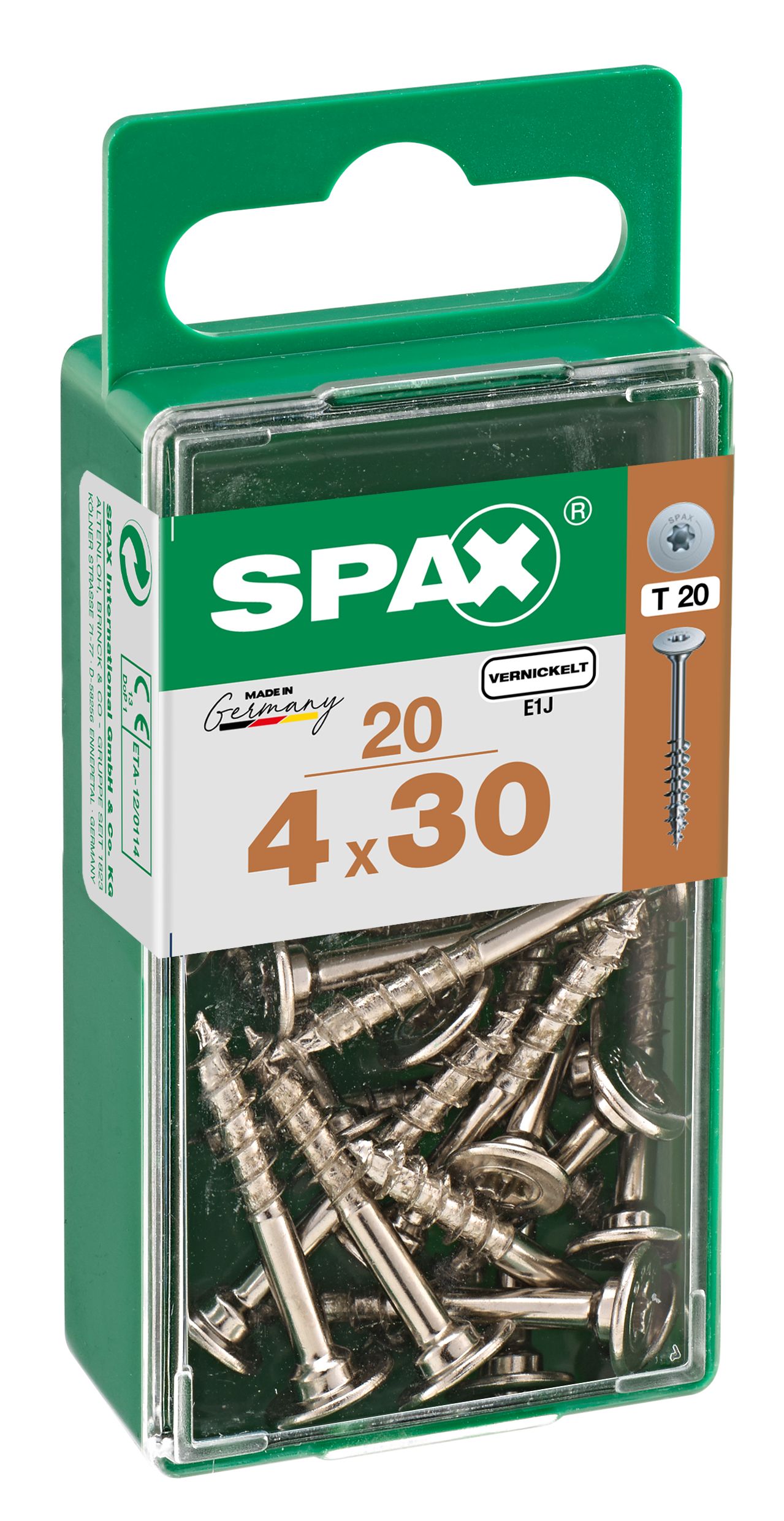 UNIÓN SPAX CUERPO T-STAR PLUS T20 NIQUELADO S 20 UD.