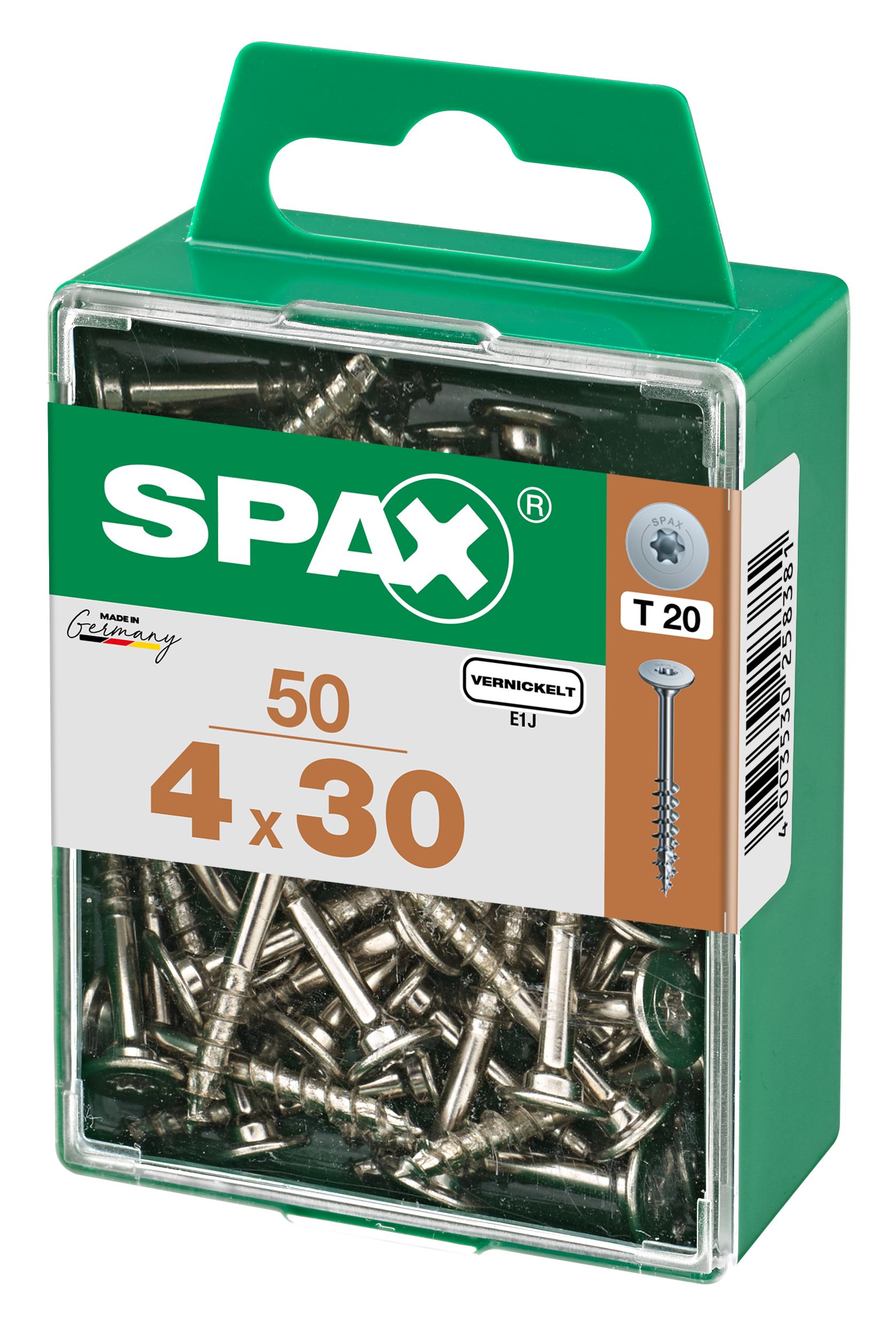 UNIÓN SPAX CUERPO T-STAR PLUS T20 NIQUELADO M 50 UD.