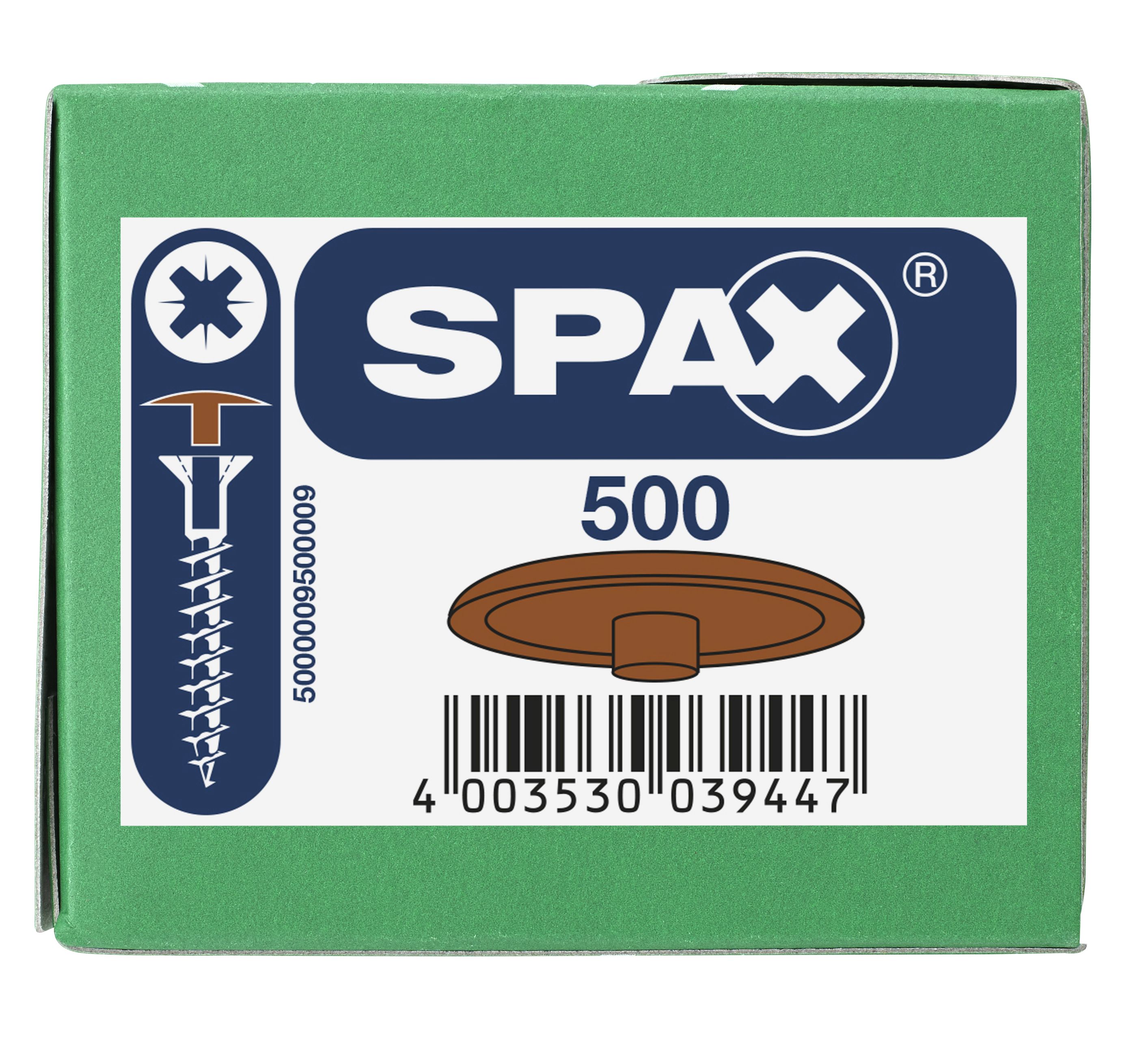 TAPONES DE PLÁSTICO CON TALADRO EN LA CABEZA SPAX-S MARRÓN CLARO N.º 81