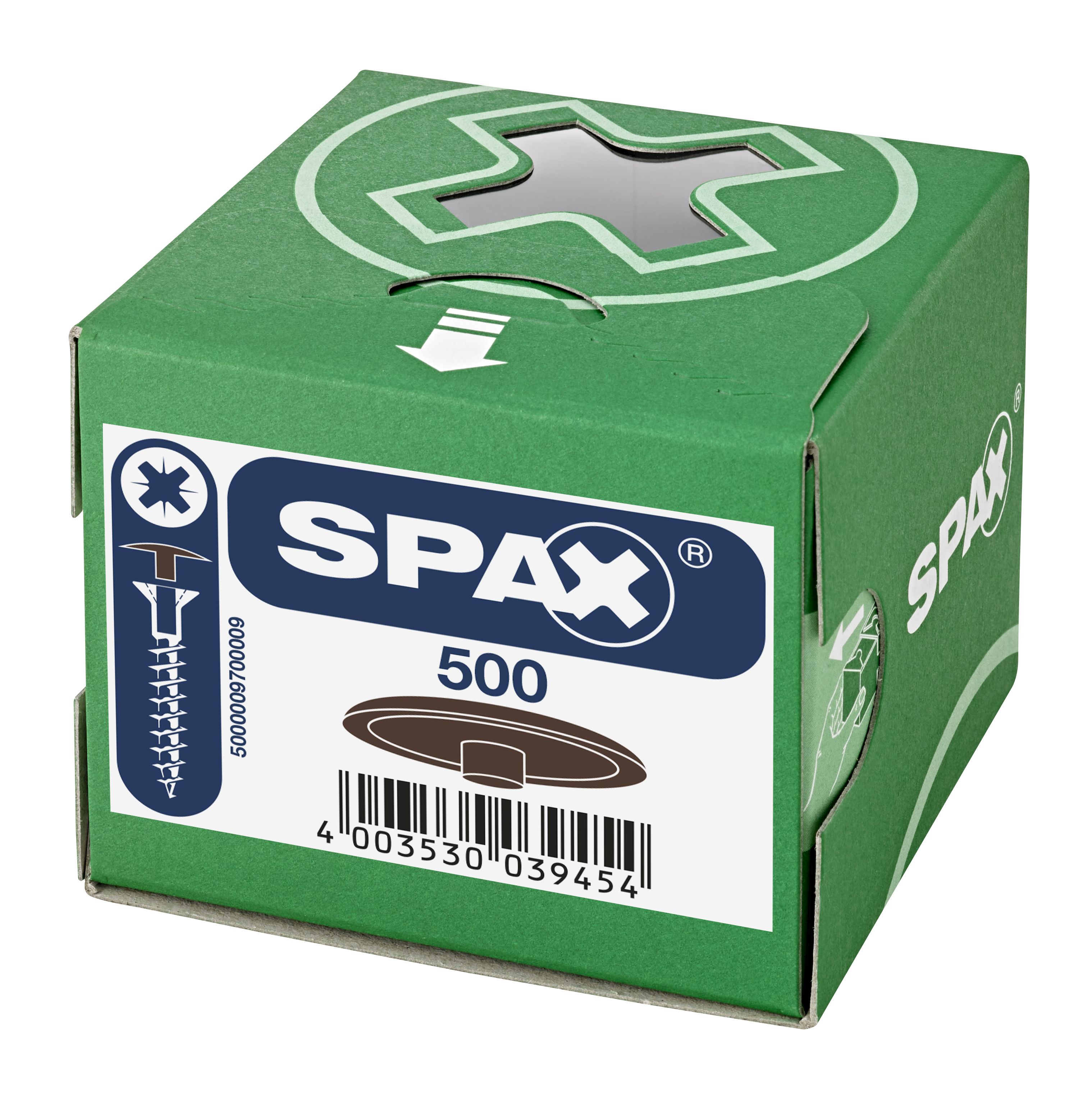 TAPONES DE PLÁSTICO CON TALADRO EN LA CABEZA SPAX-S MARRÓN OSCURO