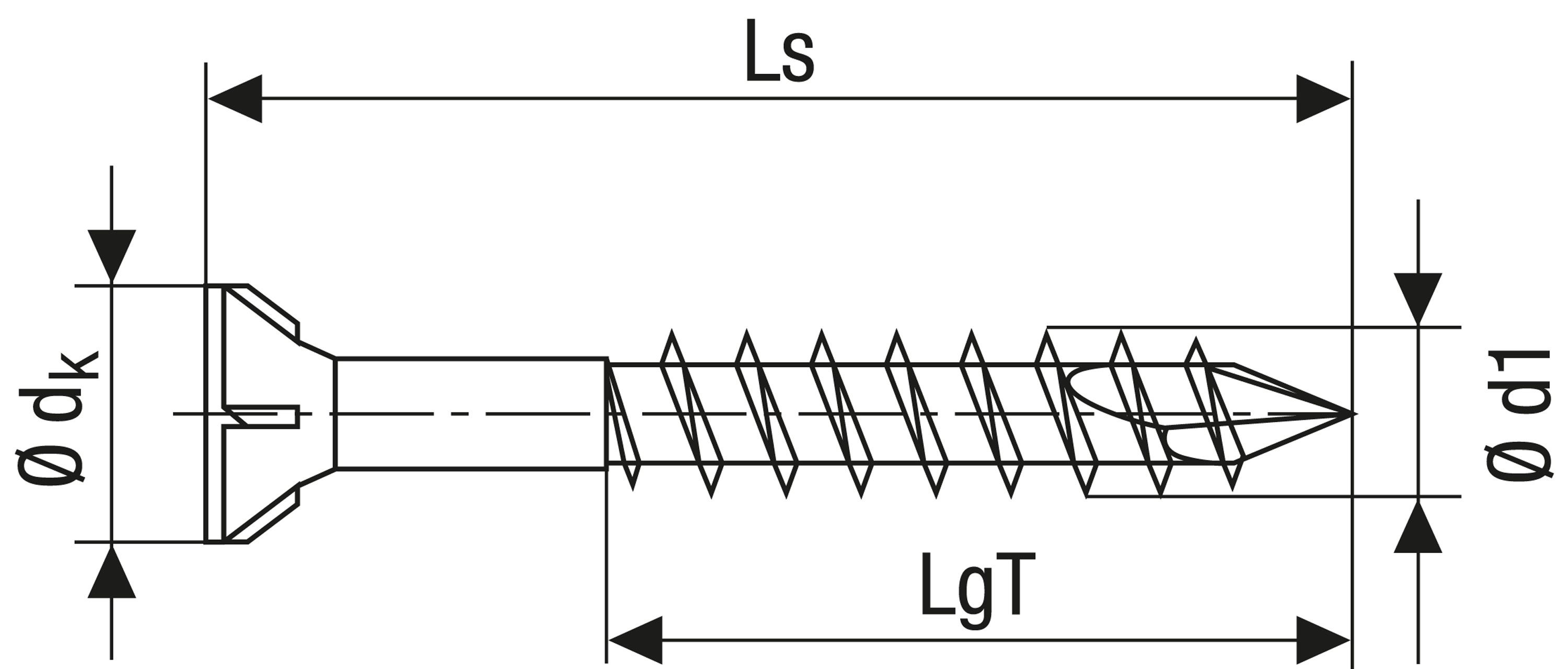 TORNILLO PARA LISTONES DE MADERA SPAX-S A2 CABEZA PLANA NERVIOS FRESADORES RANURA EN CRUZ Z2 ROSCA PARCIAL CUT 200 UD.