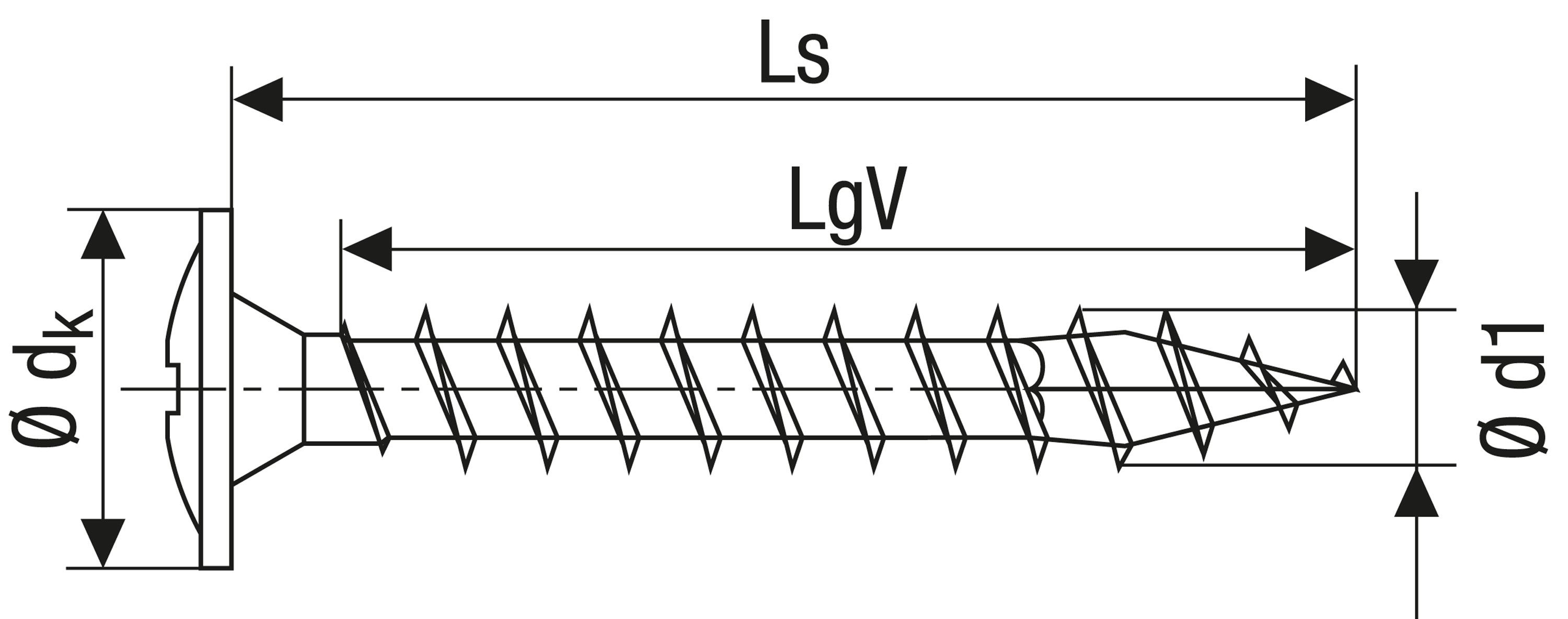 CABEZA DE UNIÓN SPAX RANURA EN CRUZ Z2 ROSCA COMPLETA WIROX 1000 UD.