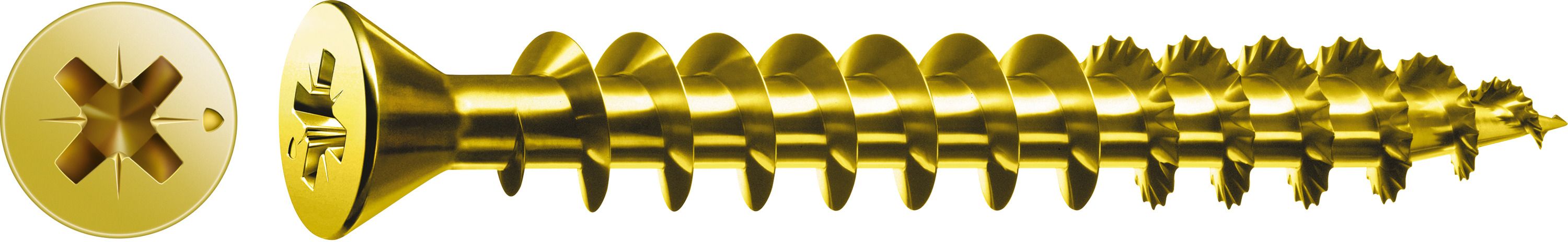 CABEZA PLANA SPAX-S NERVIOS DE FRENADO CABEZA PEQUEÑA RANURA EN CRUZ Z1 ROSCA COMPLETA YELLOX 1000 UD.