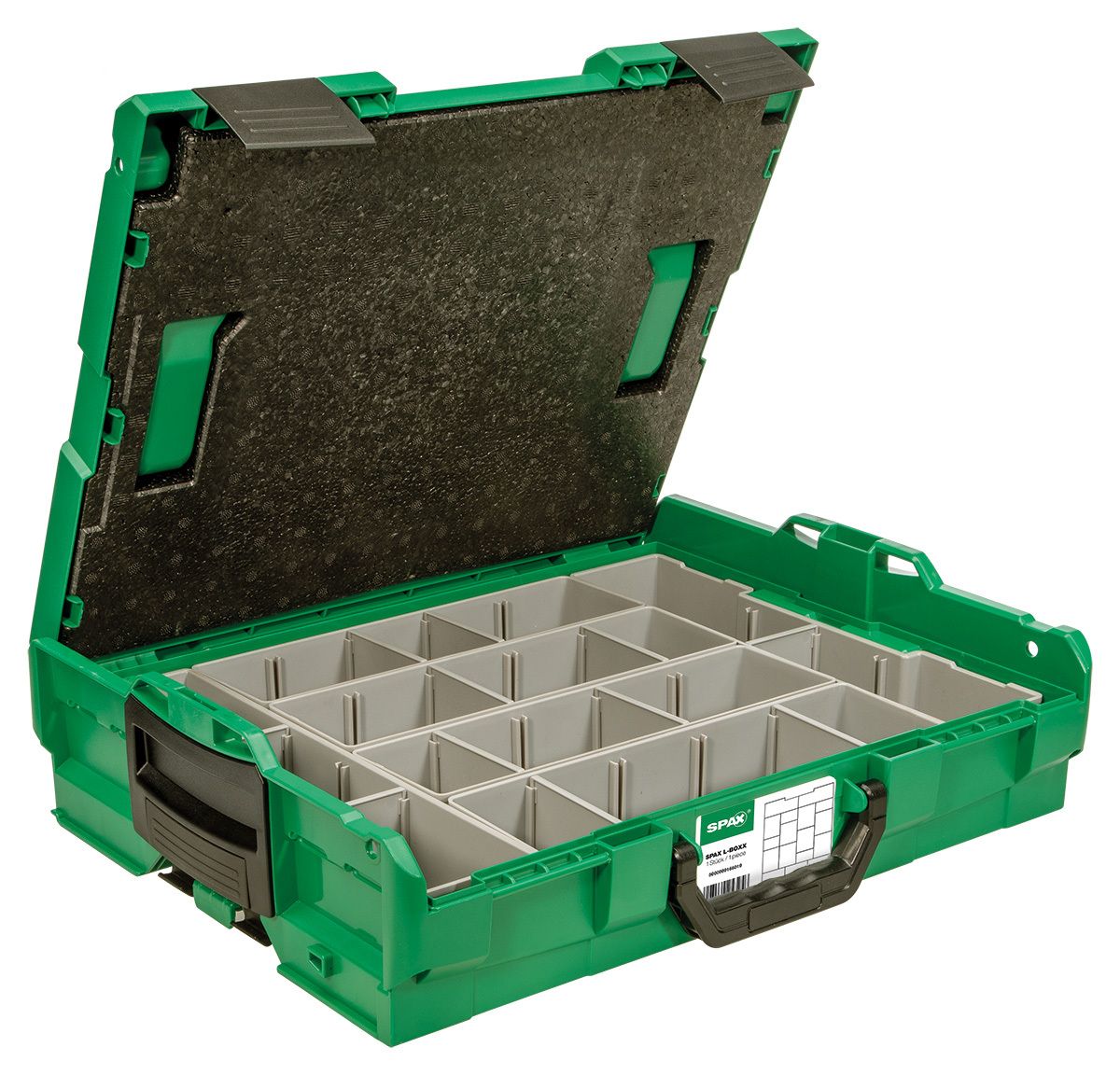 SPAX L-BOXX MALETÍN plástico grande, vacía con puntas (Esta caja solo puede llenarse como caja vacía con productos SPAX)