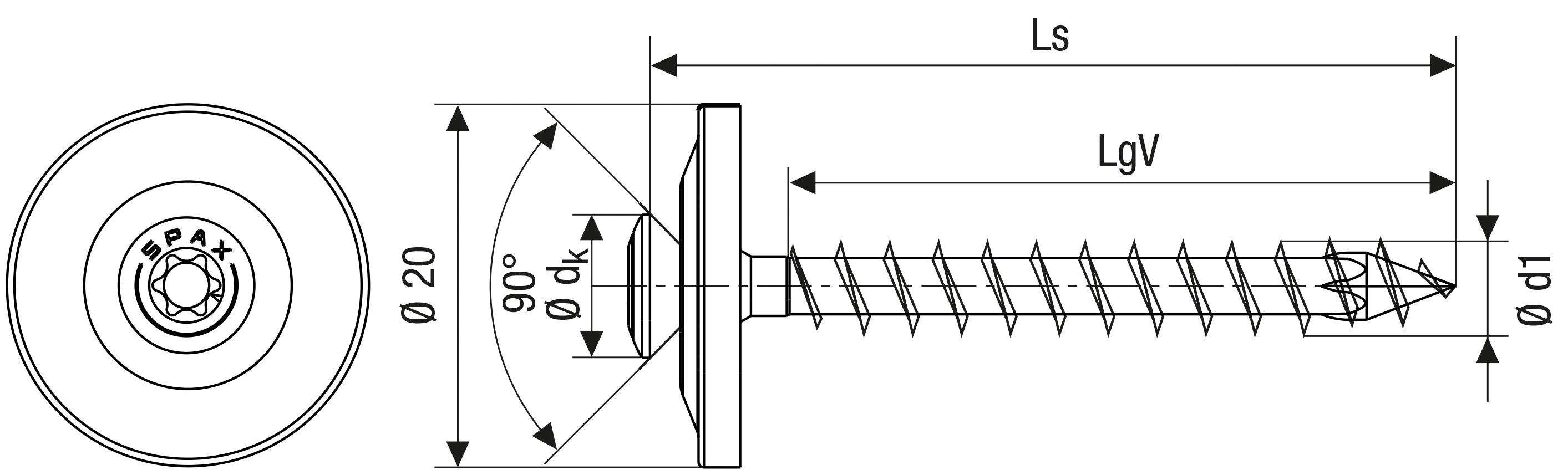 TORNILLO CON CUBIERTA SPAX A2 T-STAR PLUS T20 4CUT ANILLO DE SELLADO 20 MM M 15 UD.