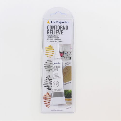 CONTORNO RELIEVE MULTISUPERFICIE  PLATA - BLISTER
