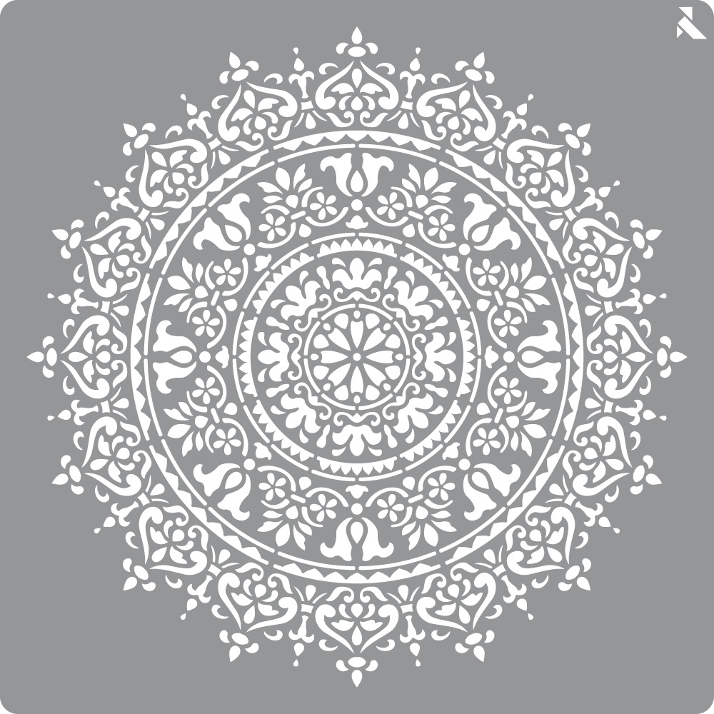 STENCIL MANDALA FLORAL 40X40 CM