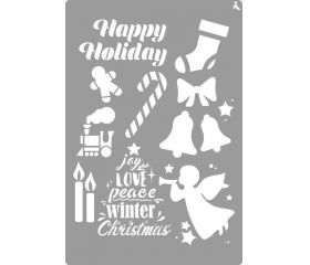 STENCIL ST-31 HAPPY HOLIDAY