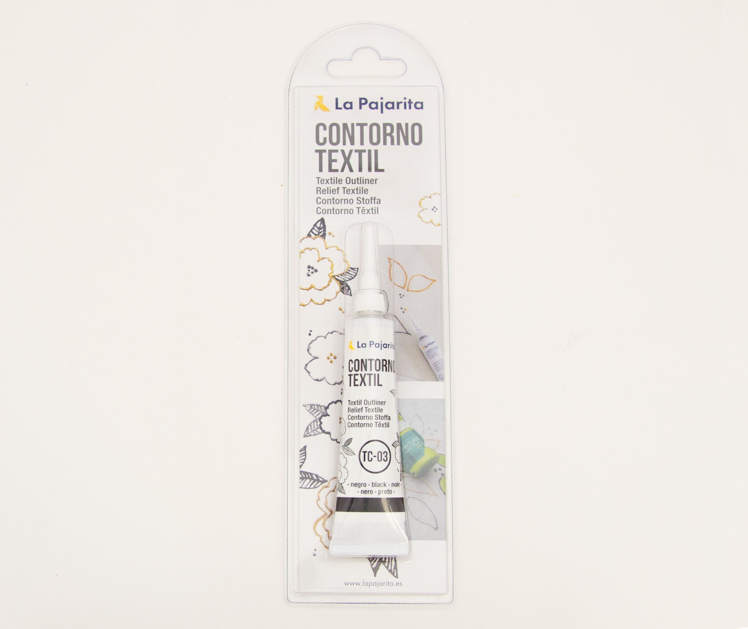 TEXTIL CONTORNO RELIEVE NEGRO - BLISTER - EAN 8423451439649 - 0,02 L