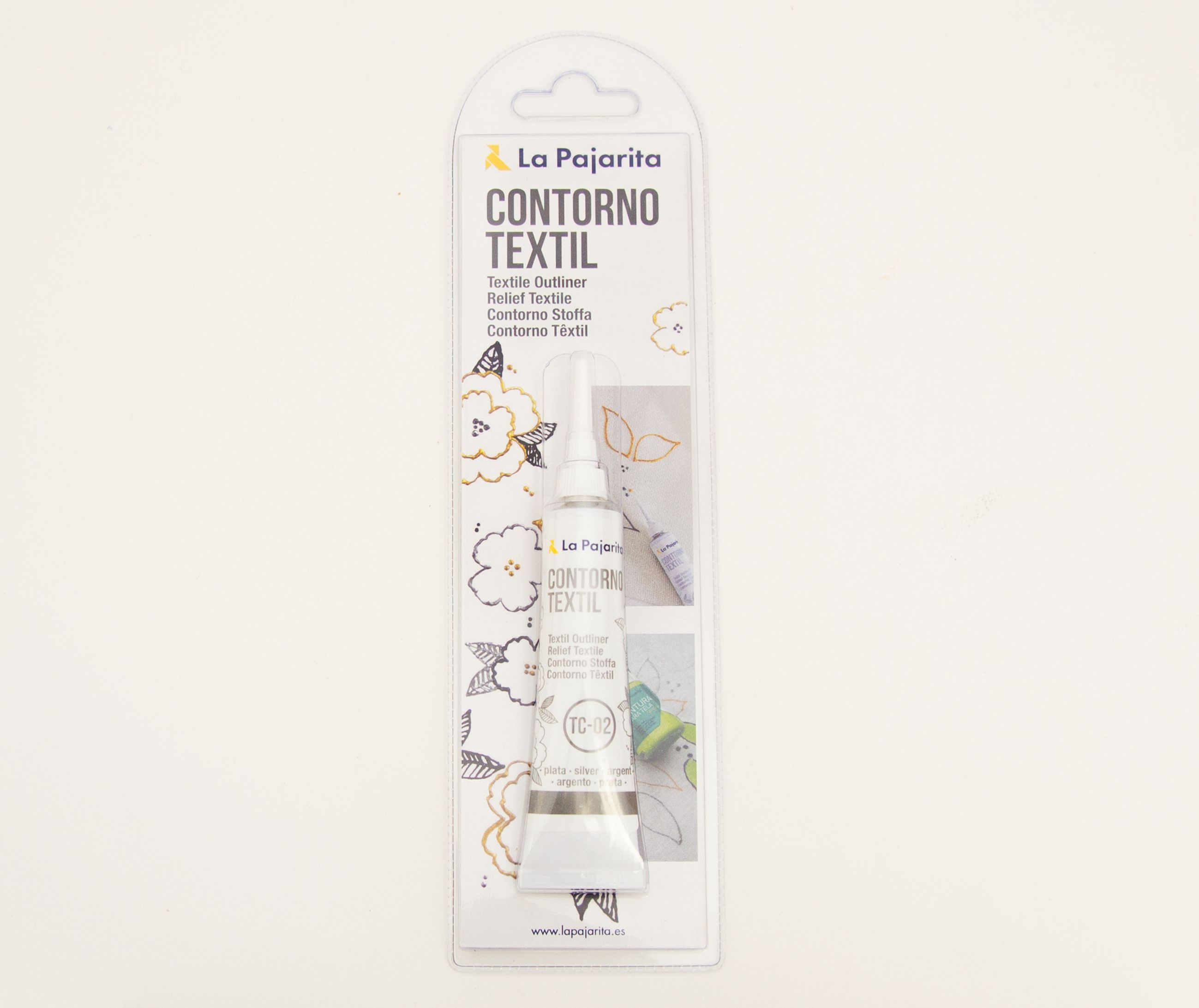 TEXTIL CONTORNO METALIZADO PLATA - BLISTER - EAN 8423451442649 - 0,02 L