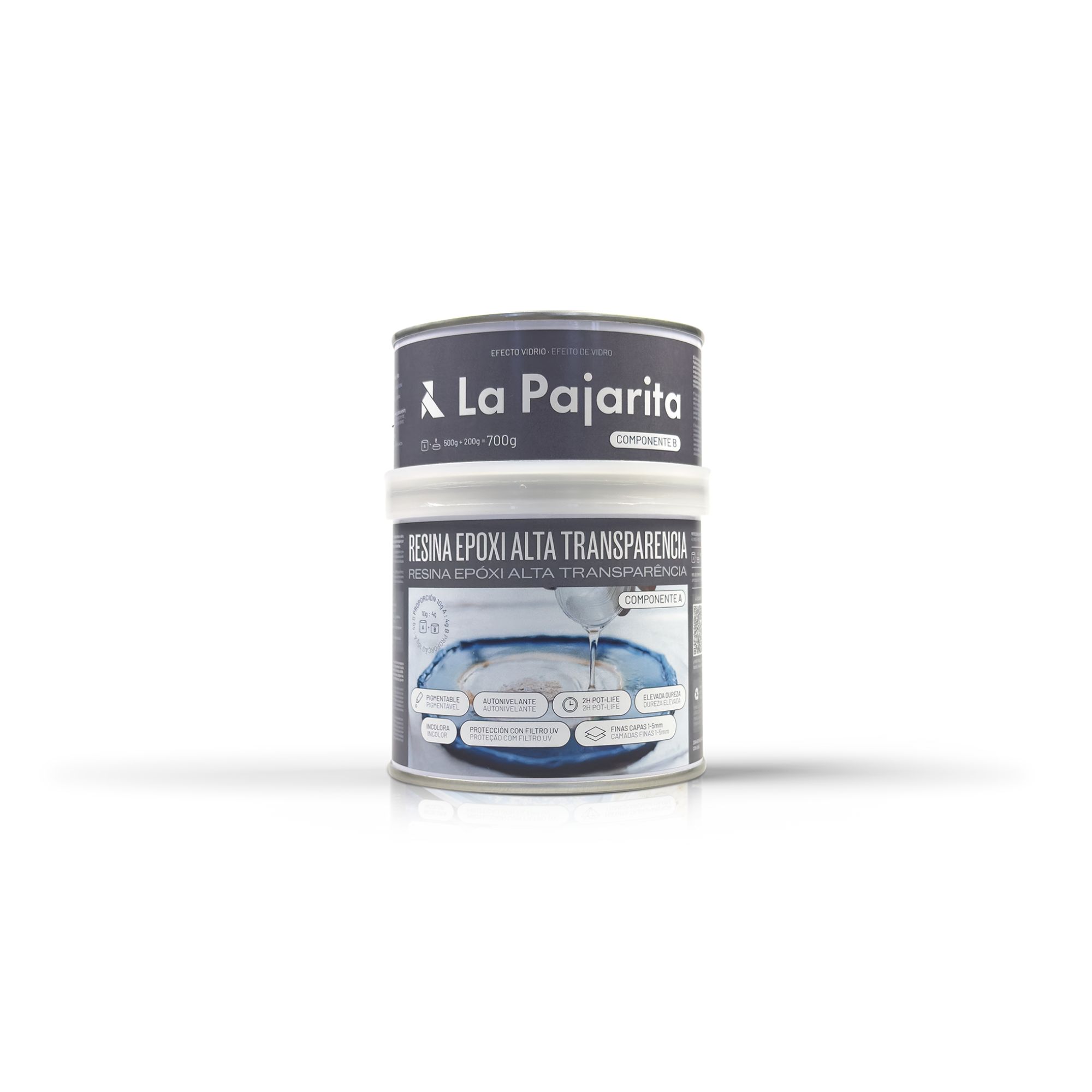 KIT RESINA EPOXI ALTA TRANSPARENCIA 700 GR 