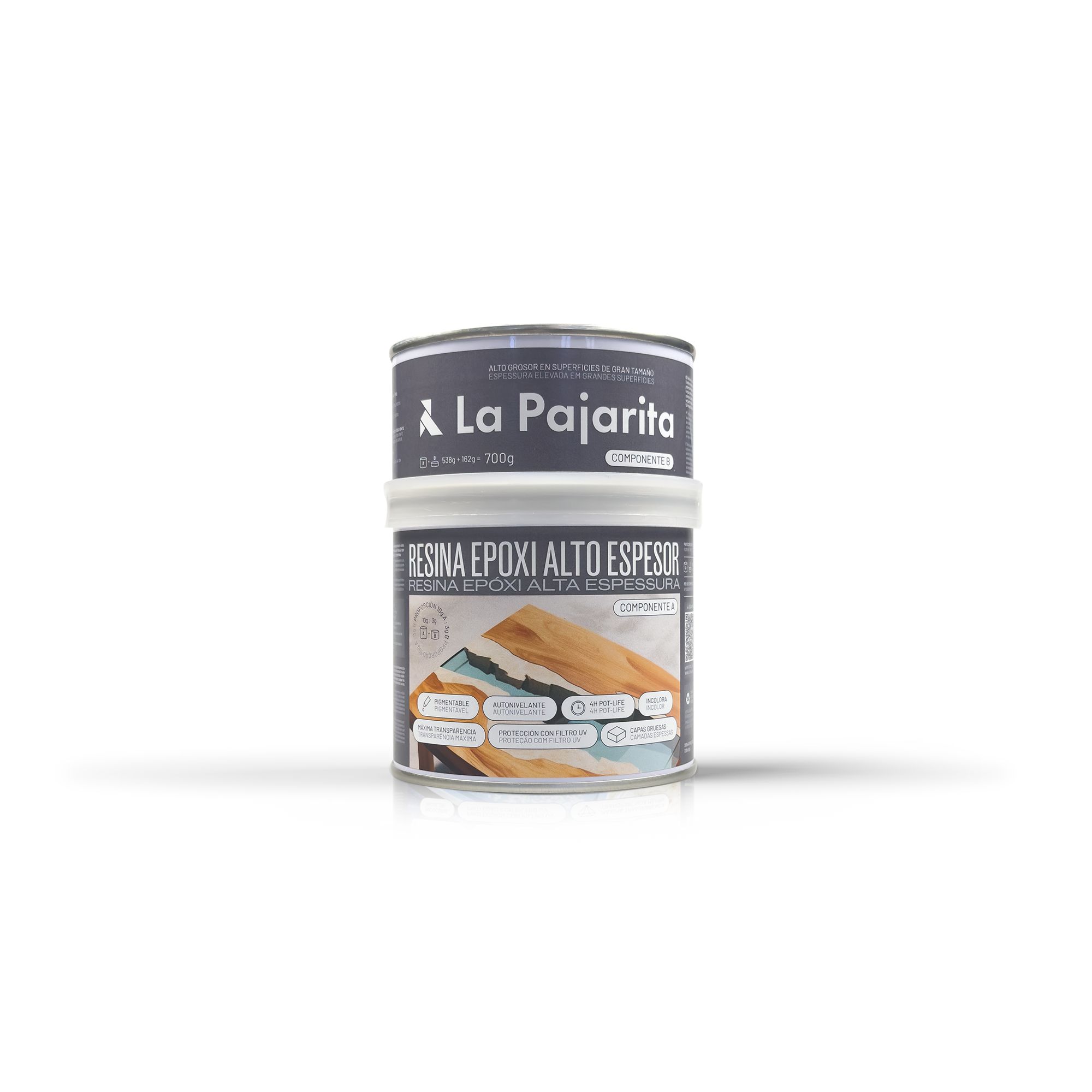 KIT RESINA EPOXI ALTO ESPESOR 700 GR