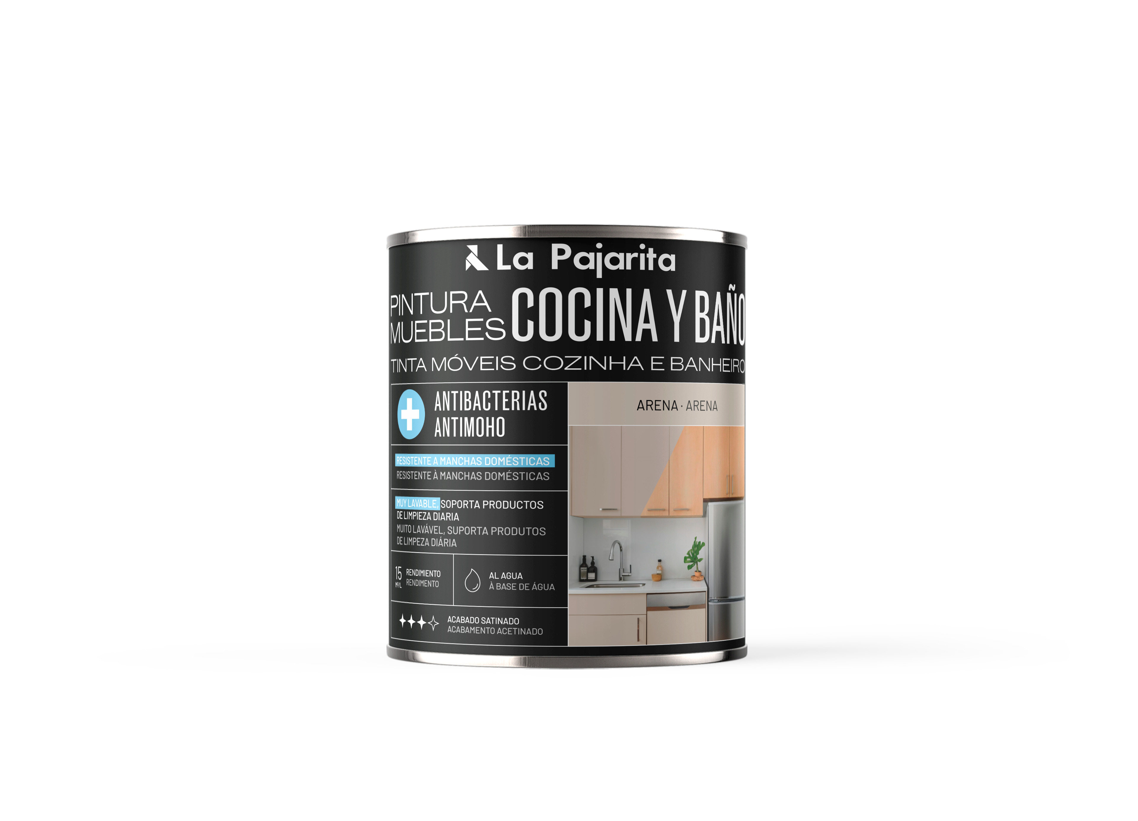 PINTURA MUEBLES COCINA Y BAÑO ARENA 750ML