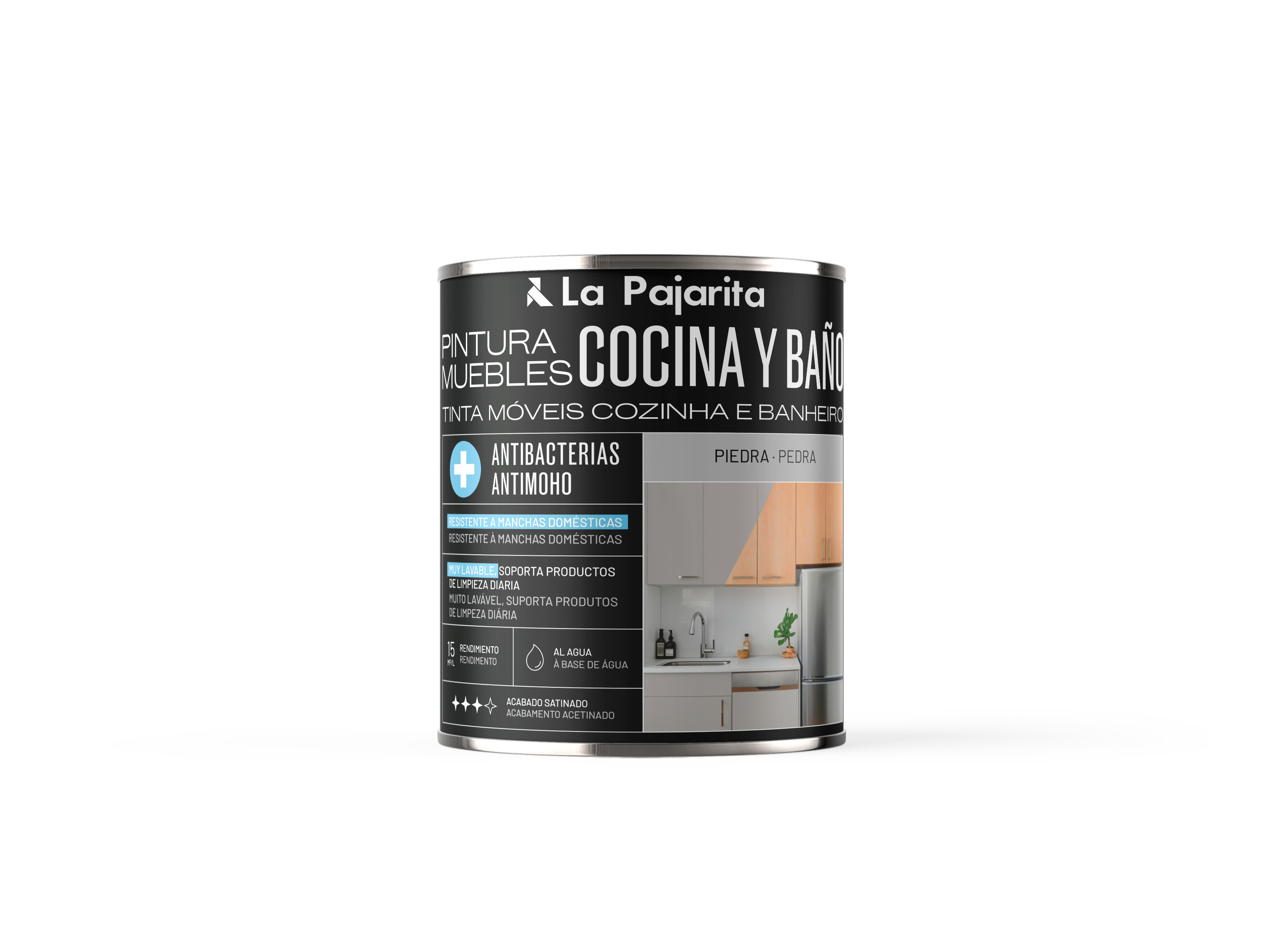 PINTURA MUEBLES COCINA Y BAÑO PIEDRA 750ML