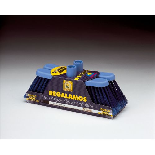 ESCOBA DUPLO AZUL.CON MANGO METALICO-REGALO Ref.1735