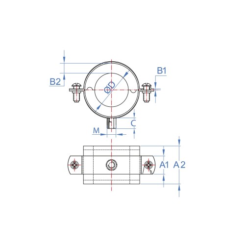 AB-AIS 40 [CP] Abrazadera aislante térmica. 40 mm