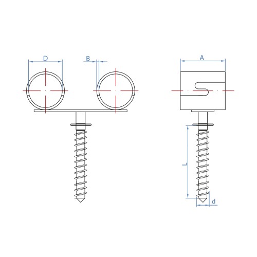 AB-ITD [CP] Abrazadera inoxidable Indextube. Doble