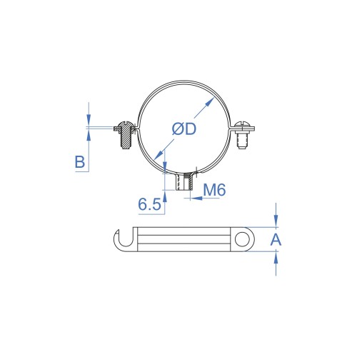 AB-M6 [CP] Abrazadera M6. Bicromatada