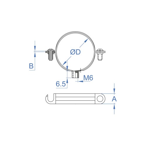AB-M6 Z [CP] Abrazadera M6. Zincada