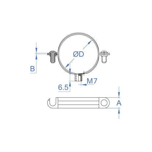 AB-M7 Z [CP] Abrazadera M7. Zincada. Zincada