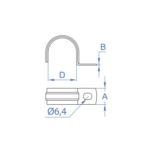 AB-PI [CP] Grapa 1 pie. Abrazadera de un pie