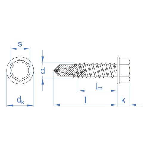 ABE A4 BIMETAL [CP] Tornillo autotaladrante inoxidable bimetal con cabeza hexagonal. Tornillo inoxidable A4