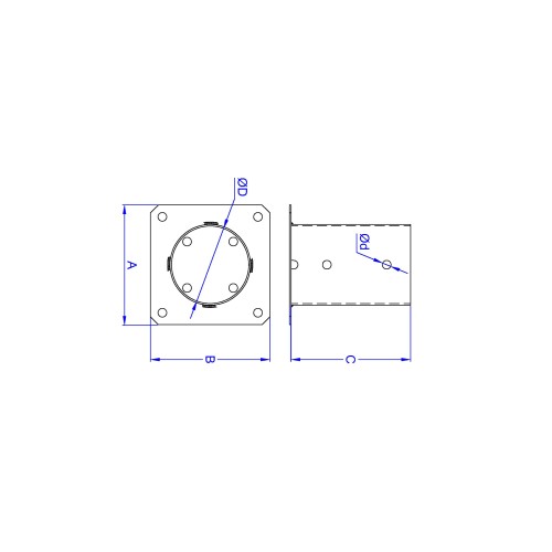 AP-SR [CP] Anclajes para postes. Soporte para poste de cercado de madera redondo