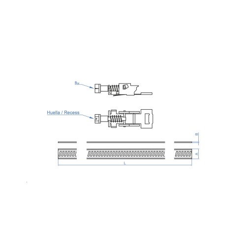 AB-SF IR [CP] Abrazadera sin fin inoxidable en rollo. Kit (Rollo 3 m. + 8 cabezales). Inoxidable