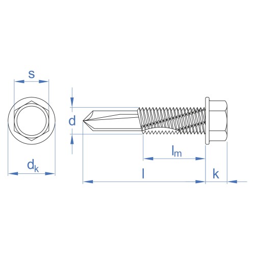 AUTO [CP] Tornillo para viga autotaladrante con cabeza hexagonal. Tornillo